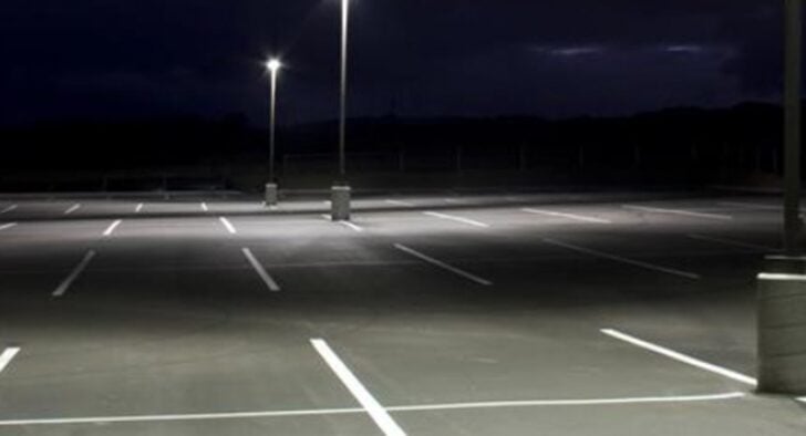 parking lot freshly striped in alabama
